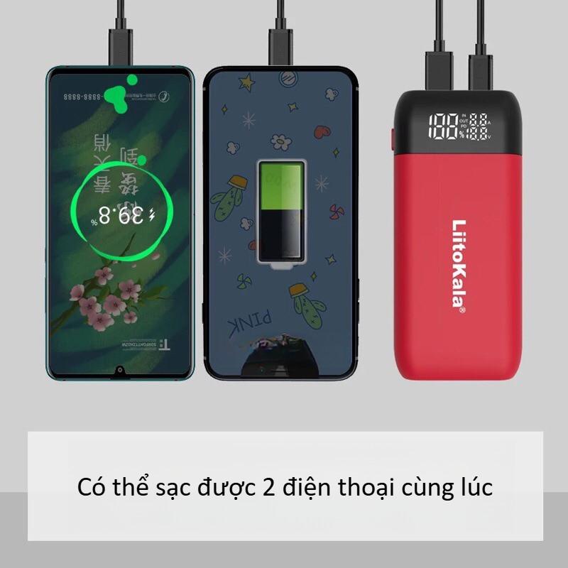 Hộp Sạc Pin 18650 21700 Li-ion LiitoKala MP2 Kiêm Hộp Sạc Dự Phòng QC3.0 PD3.0 Tháo Lắp Dễ Dàng