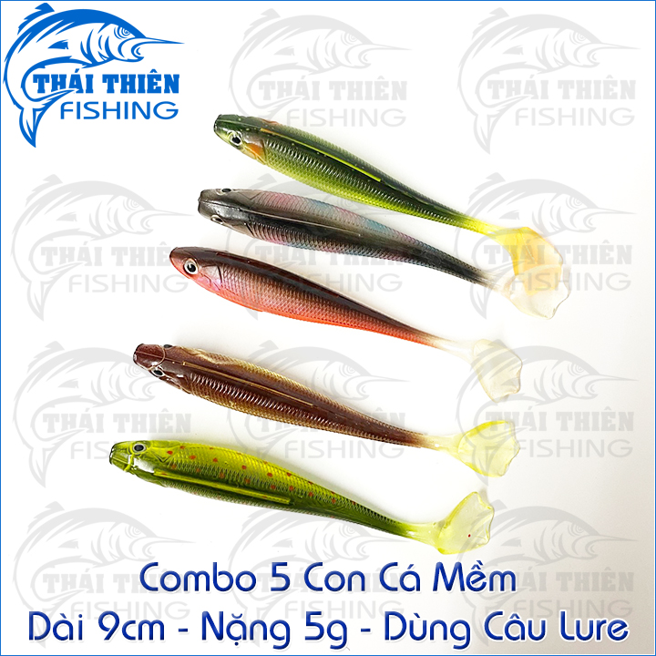 Mồi Mềm NFF Coastline Không Lưỡi Vỉ 5 Con Dài 9cm Nặng 5g Dùng Câu Lure Sông Suối