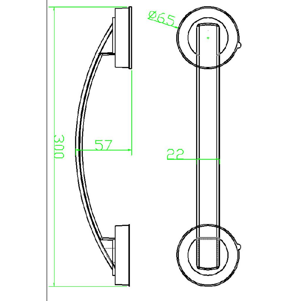 Bathroom Shower Bath Tub Grip Suction Cup Grab Bar Handrail 30cm