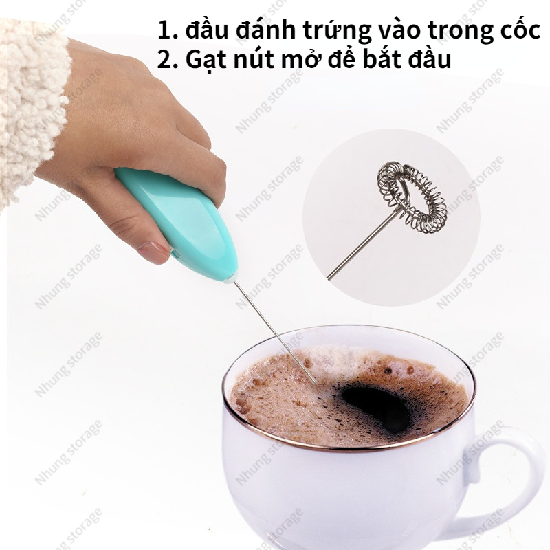 Máy Đánh Trứng Quấy cháo trẻ em Tạo Bọt Cafe Cầm Tay mini Tiện Lợi