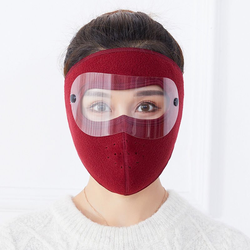 Khẩu trang ninja vải nỉ có kính chống bụi dán gáy che kín tai chống nắng chồng gió bụi chạy xe phượt nam nữ - khau trang ni