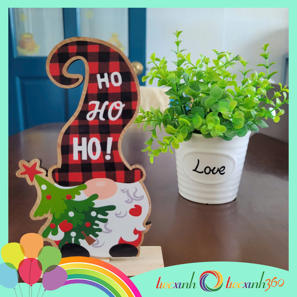 Phụ kiện trang trí Noel để bàn bằng gỗ