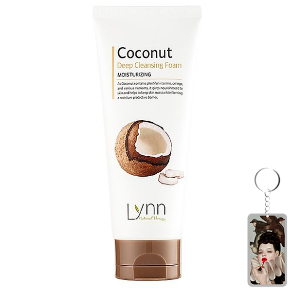 Sữa rửa mặt dừa Lynn Coconut Deep Cleansing Foam Hàn Quốc 120g + Móc khóa.