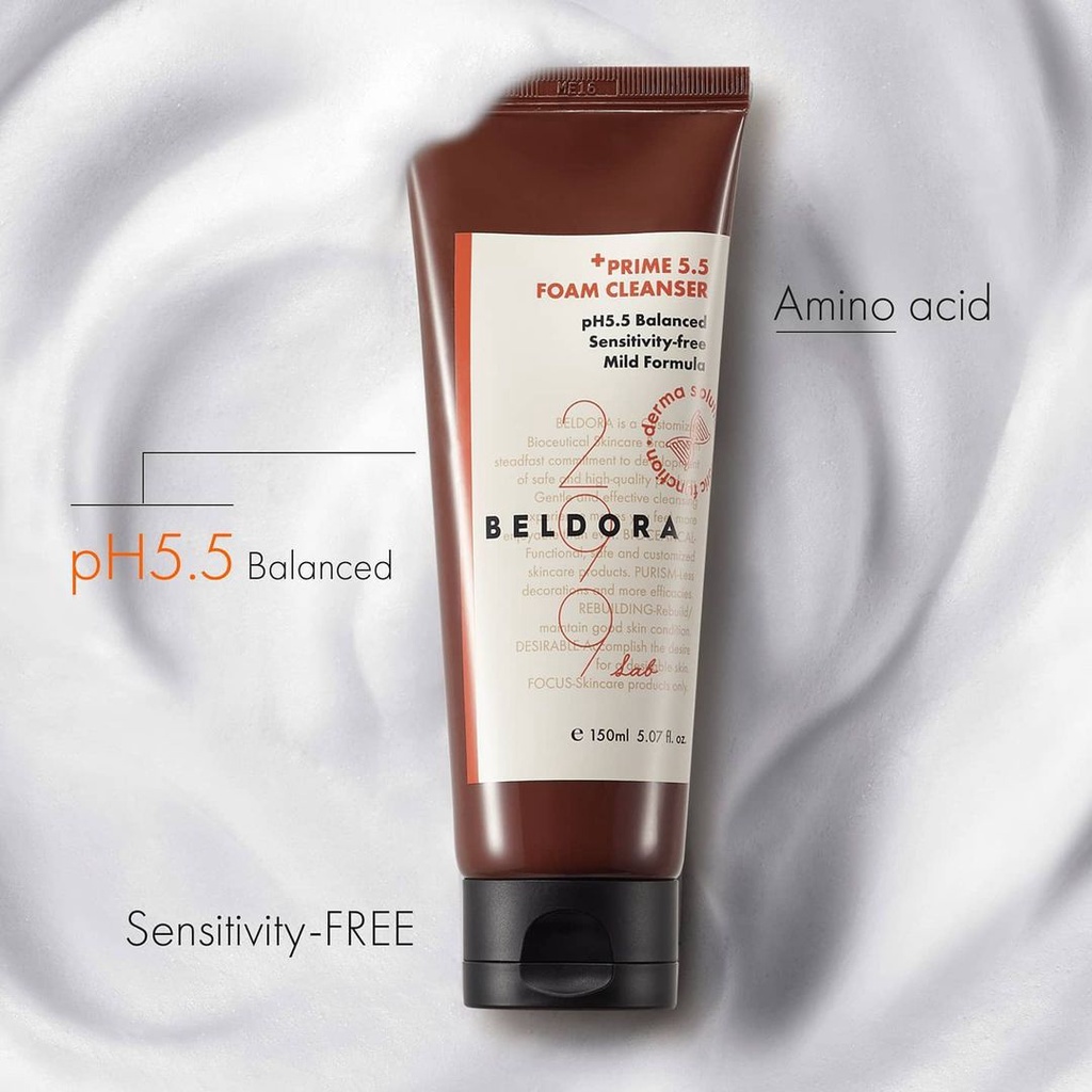 Sữa Rửa Mặt Tạo Bọt Nhẹ Cho Da Nhạy Cảm BELDORA 299 Prime 5.5 Foam Cleanser 150ml