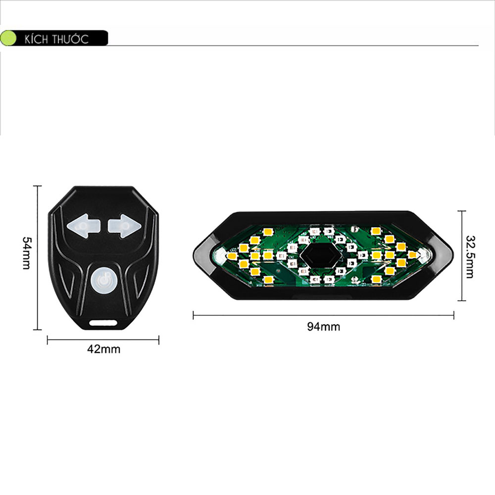 Đèn Báo Xi Nhan Rẽ Trái Phải Gắn Đuôi Cho Xe Đạp Với LED SMD Cao Cấp Và Remote Điều Khiển Từ Xa Không Dây Sạc USB Chống Nước Mai Lee