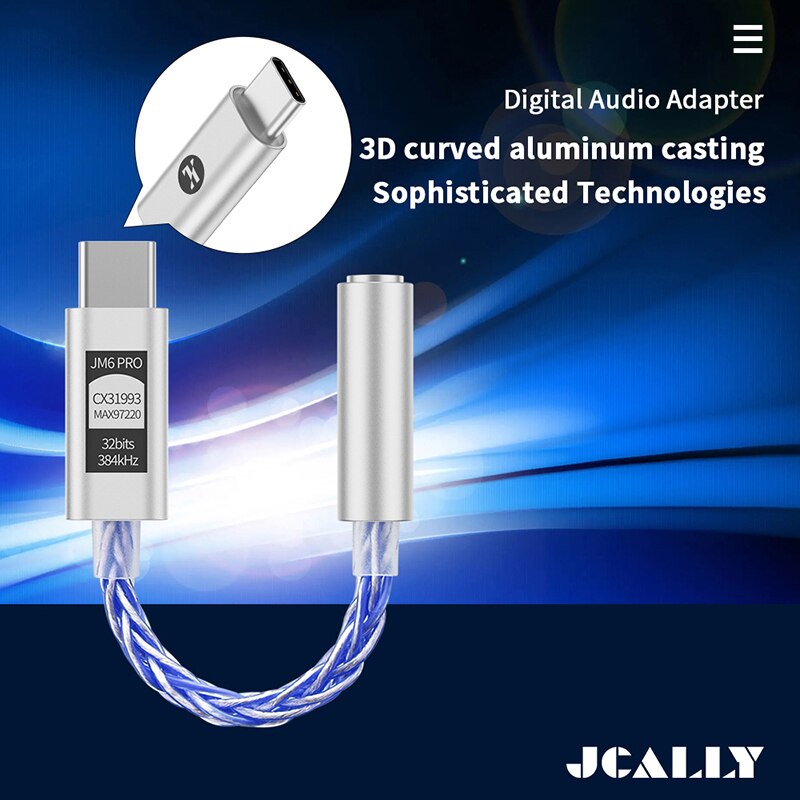 [NC] JCALLY JM6 PRO Bộ giải mã với Chip Dac CX31993 | Hàng chính hãng | Cáp chuyển đổi âm thanh | Dongle Dac Amp | Hỗ trợ đàm thoại