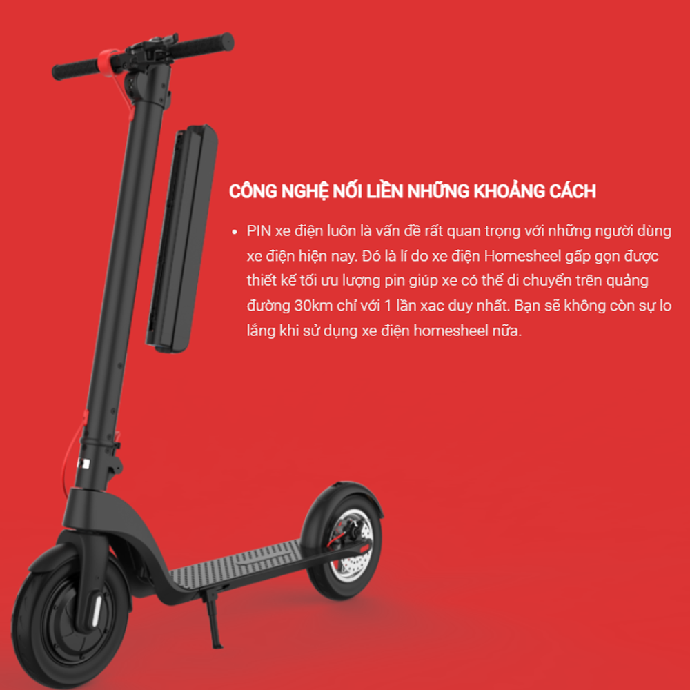 Xe Điện Scooter Gấp Gọn Thông Minh Homesheel Scooter X8