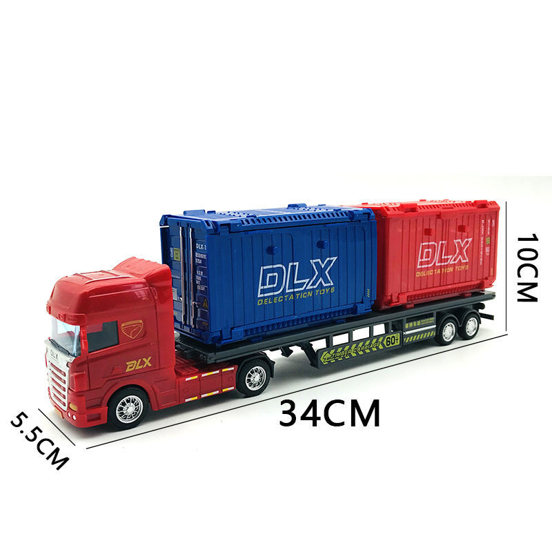 Đồ chơi mô hình xe đầu kéo container KAVY chi tiết sắc sảo, nhiều màu sắc kích thích thị giác của trẻ, có thể trưng bày