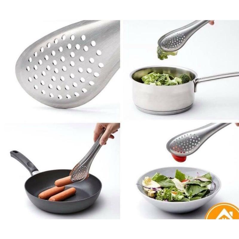 Dụng Cụ Kẹp Gắp Đồ Ăn Bằng Thép Không Gỉ Cao Cấp CKT302