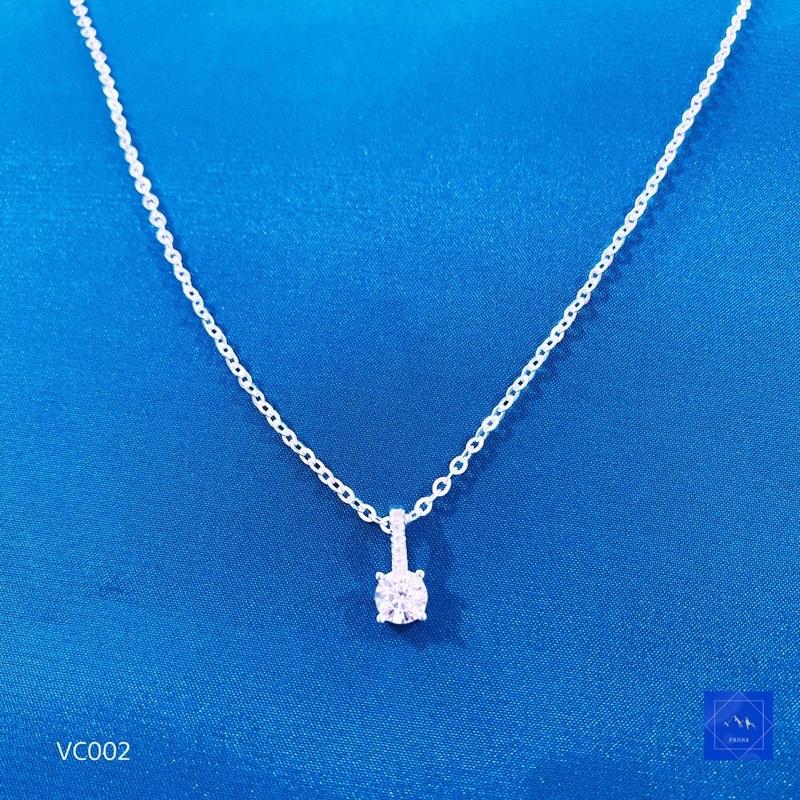 Vòng cổ nữ bạc đính đá, dây chuyền bạc nữ FARRA 925 - VC002