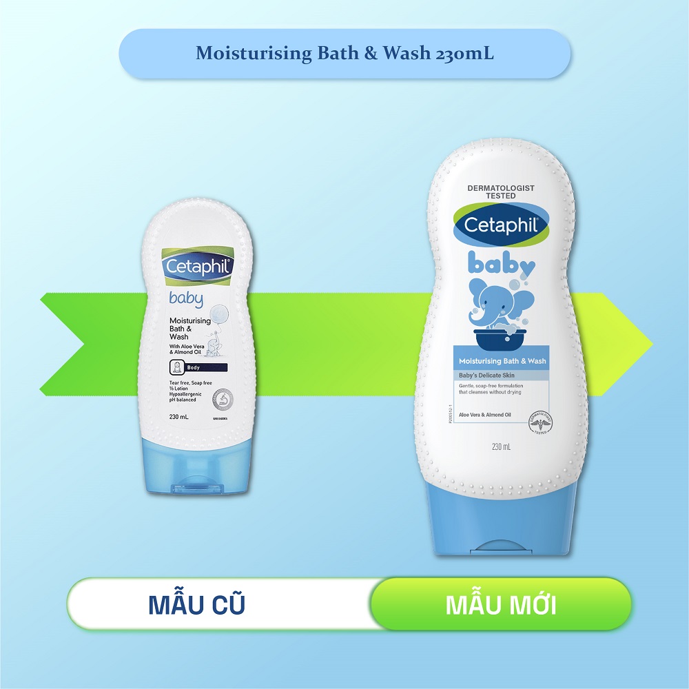 Sữa Tắm Trẻ Em Cetaphil Baby Moisturizing Bath &amp; Wash Dưỡng Ẩm 230ml