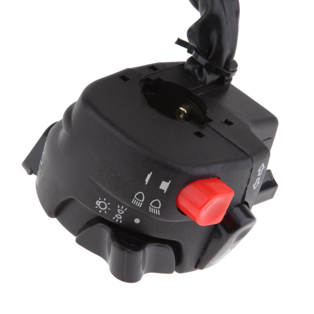 7/8 Inch Xe Máy LH Tay Cầm Sừng LED Tín Hiệu Đèn Pha Đánh Lửa Điện Điều Khiển Công Tắc Lắp Ráp Dành Cho Xe Honda
