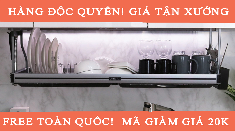 Kệ chén, kệ treo tủ bếp, kệ chén treo 1 tầng, kệ bát Inox 304- Premium