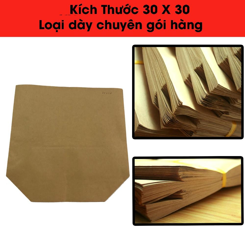 Combo 100 túi giấy kraft xi măng X6-30x30 dụng cụ gói hàng Everest