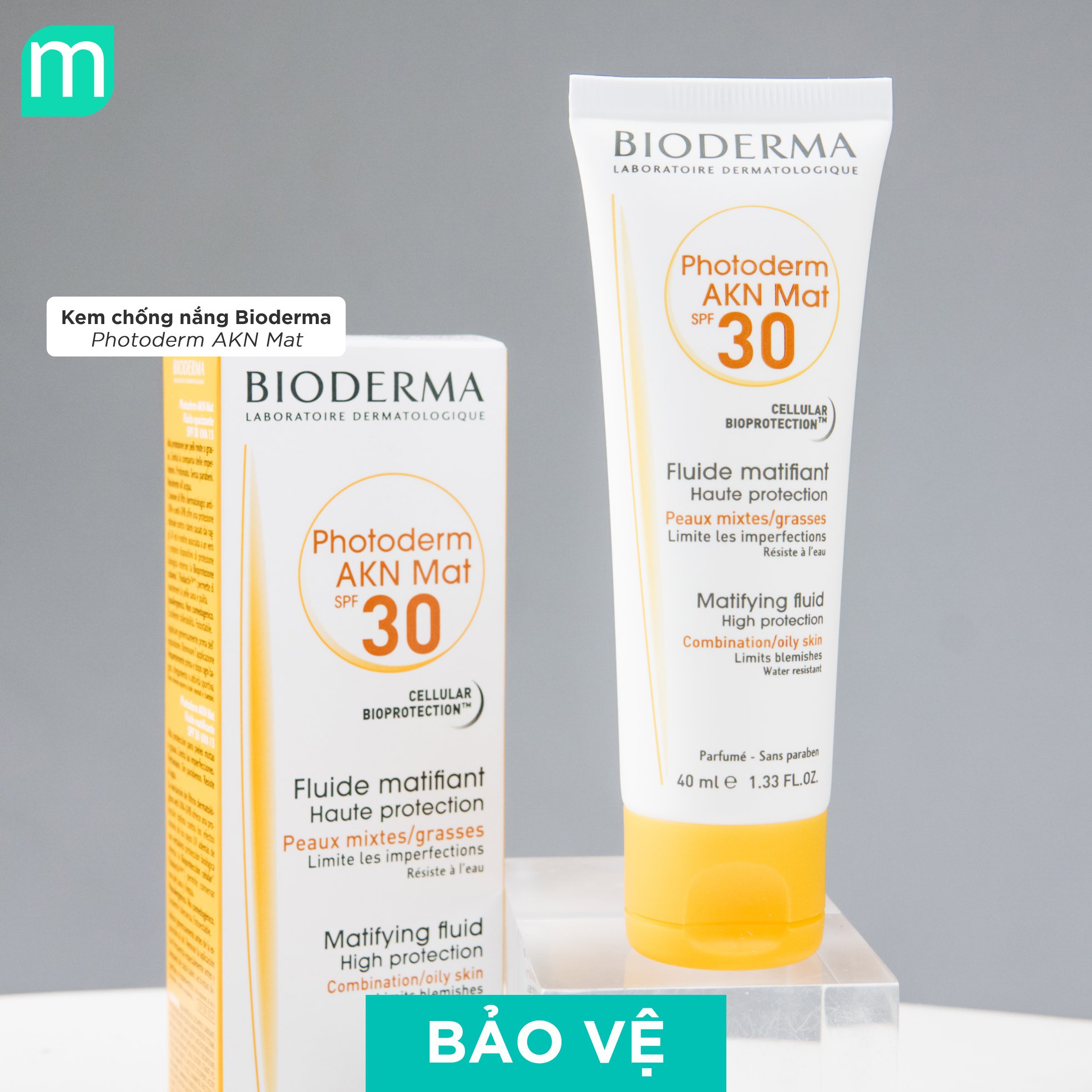 Kem Chống Nắng Bioderma Photoderm AKN Mat SPF 30 40ml