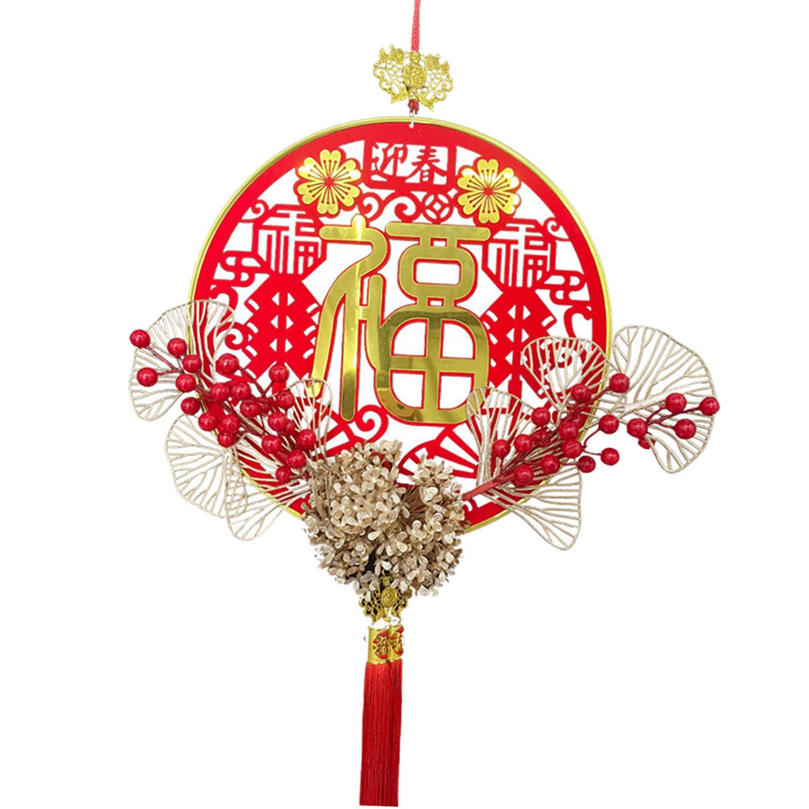 Vòng Treo Cửa Chữ PHÚC bằng acrylic, Chất liệu flannel bền Dùng Trang Trí Năm Mới Nhà Cửa/ Văn Phòng May Mắn