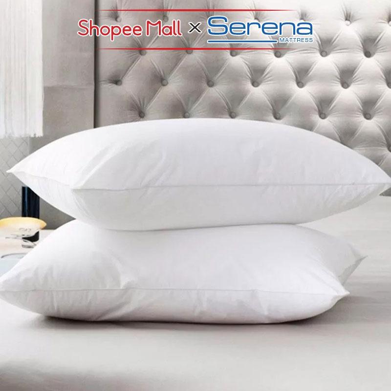 Ruột Gối Nằm Ngủ Đầu Giường Bông Hơi Cao Cấp SERENA MATTRESS Chính Hãng Vỏ Ruột Gối Nằm Bông Êm Ái 40x60 50x70