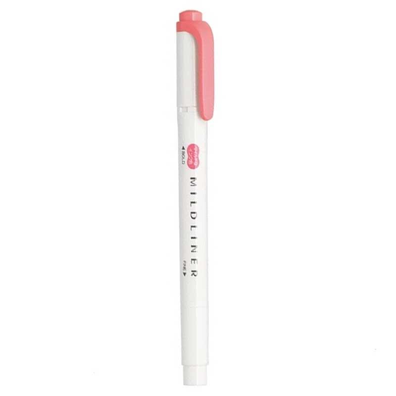 Viết Lông Dầu Dạ Quang Mildline Zebra Wkt7-Mcop - Hồng