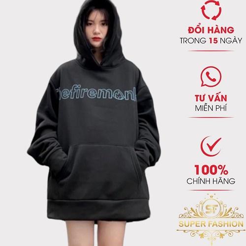 Áo Hoodies Nữ FASHION Chất Nỉ Dày Mịn Tay Phồng Form rộng In Chữ Mặc Đẹp Thoải Mái