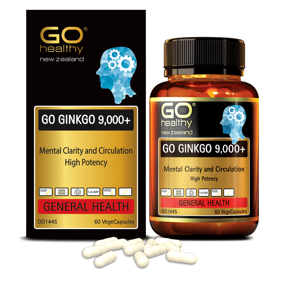 GO Ginkgo 9000+ 60 viên- Viên uống bổ não nhập khẩu chính hãng GO Healthy New Zealand