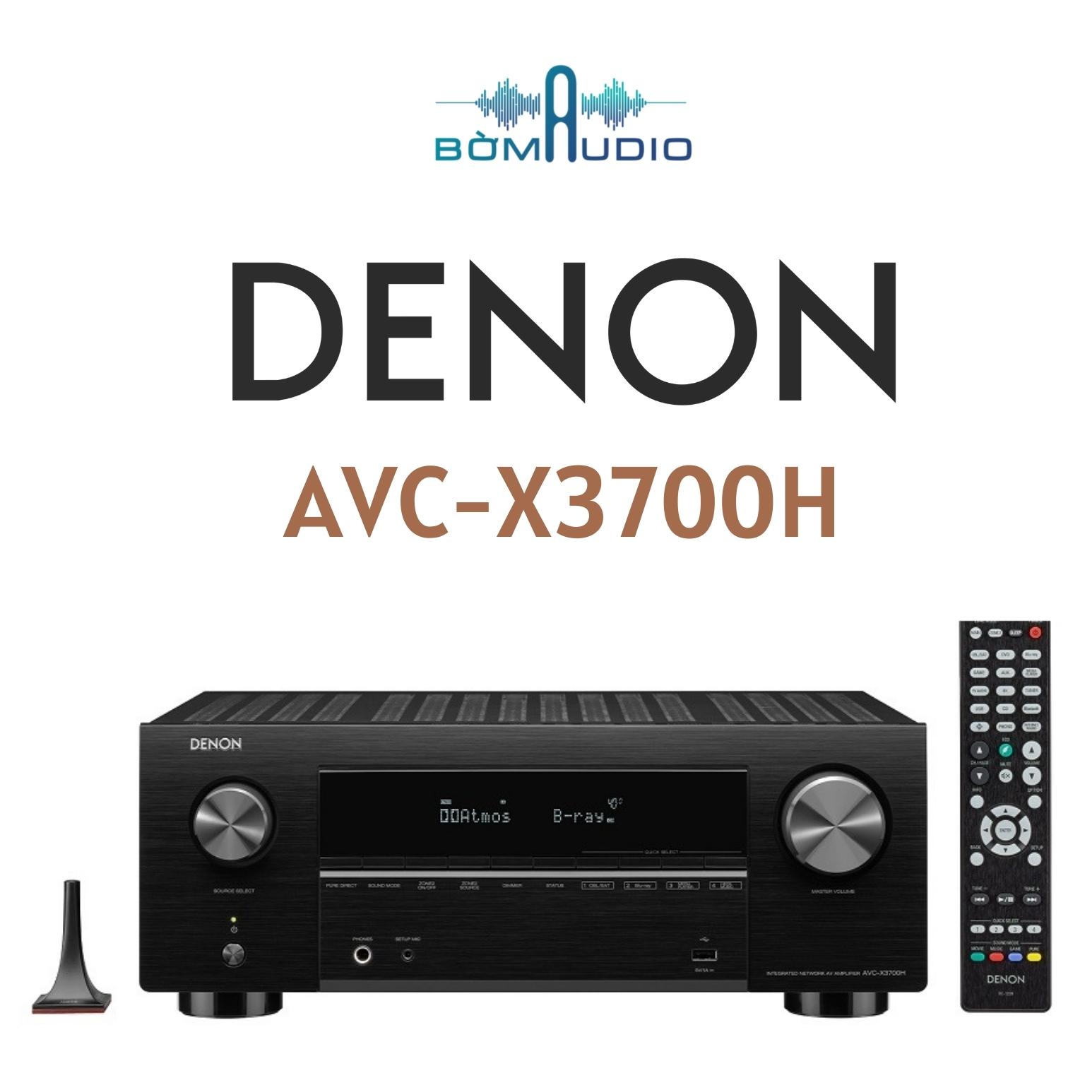 DENON AVR-X3700H | Ampli Xem Phim Nghe Nhạc Chuẩn 8K UHD _ 9.2 Kênh x 105W - Hỗ Trợ Công Nghệ IMAX, 3D Dolby Atmos, Ảo Hóa Độ Cao, DTS: X &amp; DTS Virtual: X - Tích hợp AirPlay 2 / Bluetooth - Nghe Nhạc Đa Phòng HEOS + Trợ Lý Ảo | Hàng Chính Hãng _ Mới 100%