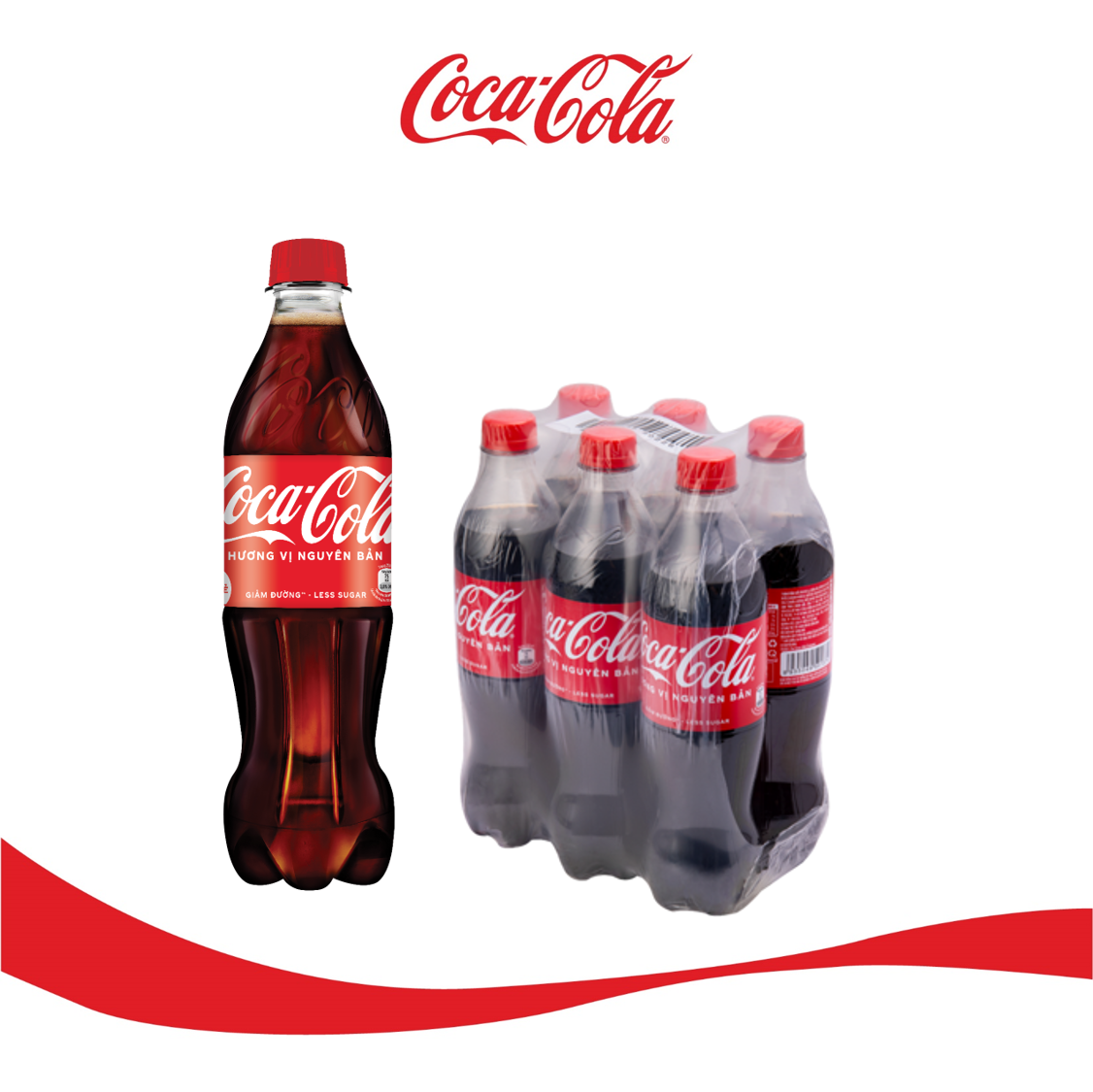 Lốc 6 Chai Nước Giải Khát Có Gas Coca-Cola (600ml / Chai)