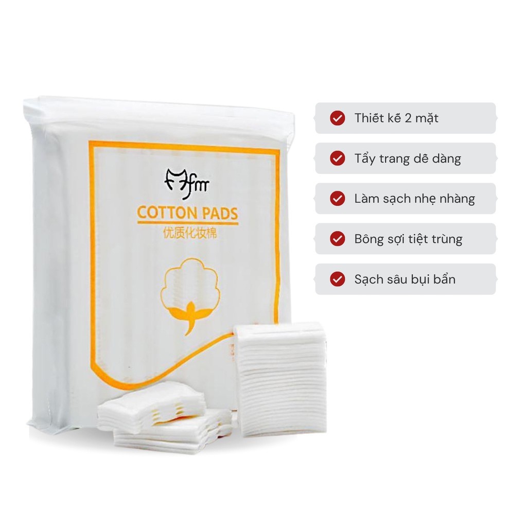 Bông Tẩy Trang 222 Cotton Pads Với Thiết Kế 2 Mặt Cao Cấp - Funu Home