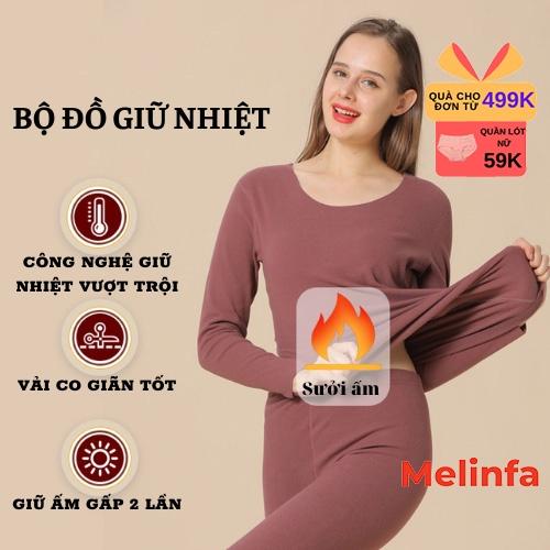Bộ đồ giữ nhiệt cao cấp, bộ đồ thu đôngmặc nhà nữ ôm sát giữ ấm cơ thể co giãn bốn chiều mã VABD0185