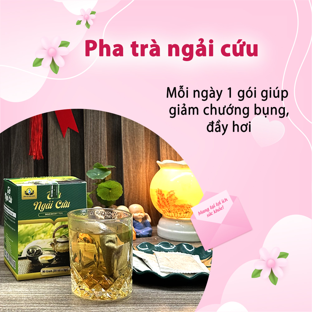 Trà Ngải Cứu Hộp 30 Gói Túi Lọc Của Siêu Thị Thiên Nhiên Giúp Giảm Chướng Bụng, Đầy Hơi