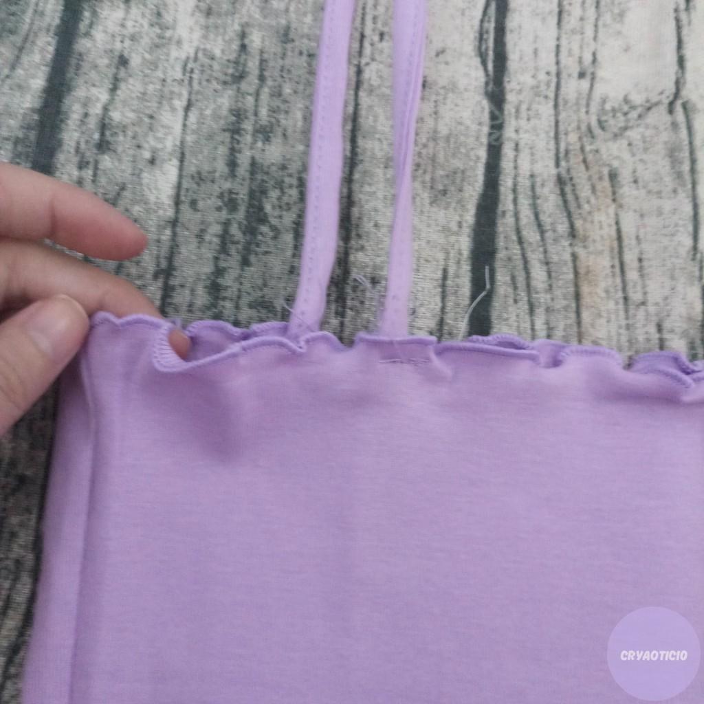 Áo croptop 2 dây trơn basic