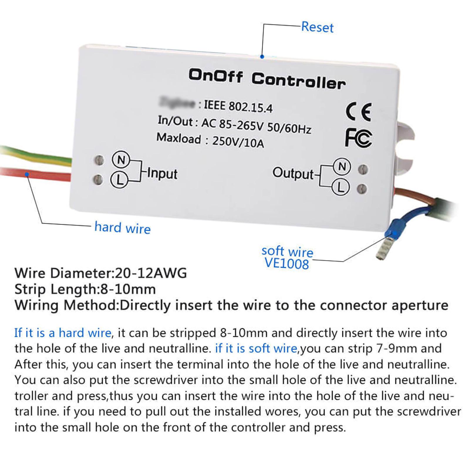 Zigbee On/Off Controller S-mart Switch APP Remote Control Intelligent Home Module Light Dimmer Controller Zigbee Bridge Hub AC85-265V 10A