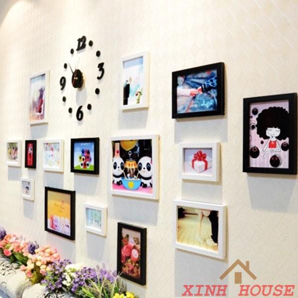 Bộ Khung Ảnh Treo Tường Kèm Đồng Hồ KA1504