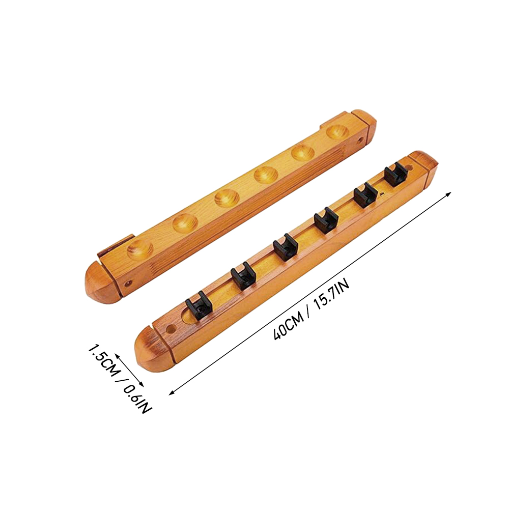 Giá đỡ bi-a bằng gỗ cứng treo tường với 6 lỗ