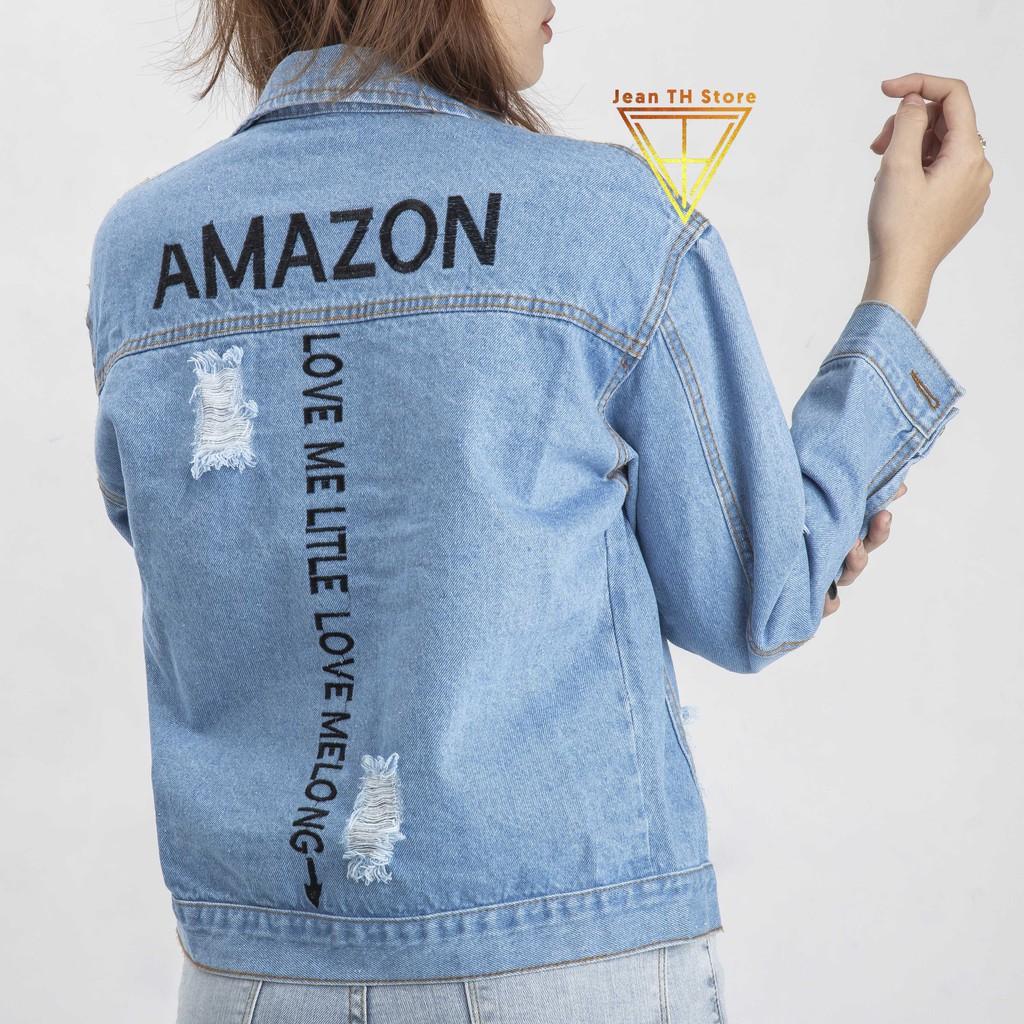 Áo khoác bò jean nữ Amazon thời trang trẻ trung, năng động