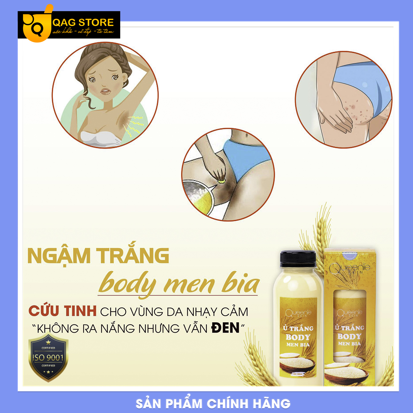 Ủ Trắng Body Men Bia Queenie Skin - Trắng Bật Tông Da Sau Lần Đầu Sử Dụng - 350 ML - Hàng Chính Hãng