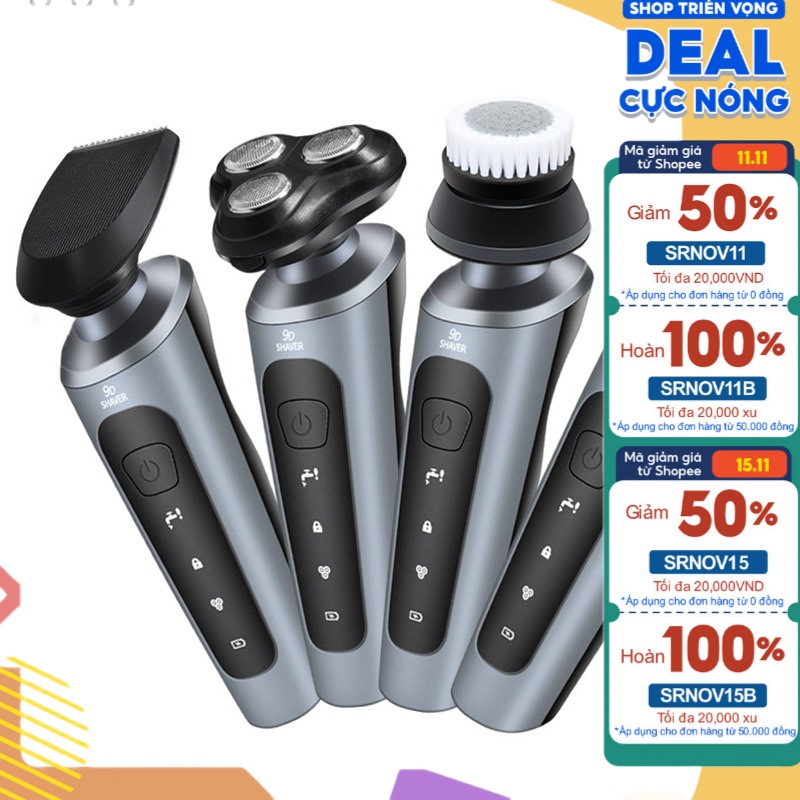 Máy cạo râu 9D Shaver  4in1 kèm 6 phụ kiện cao cấp