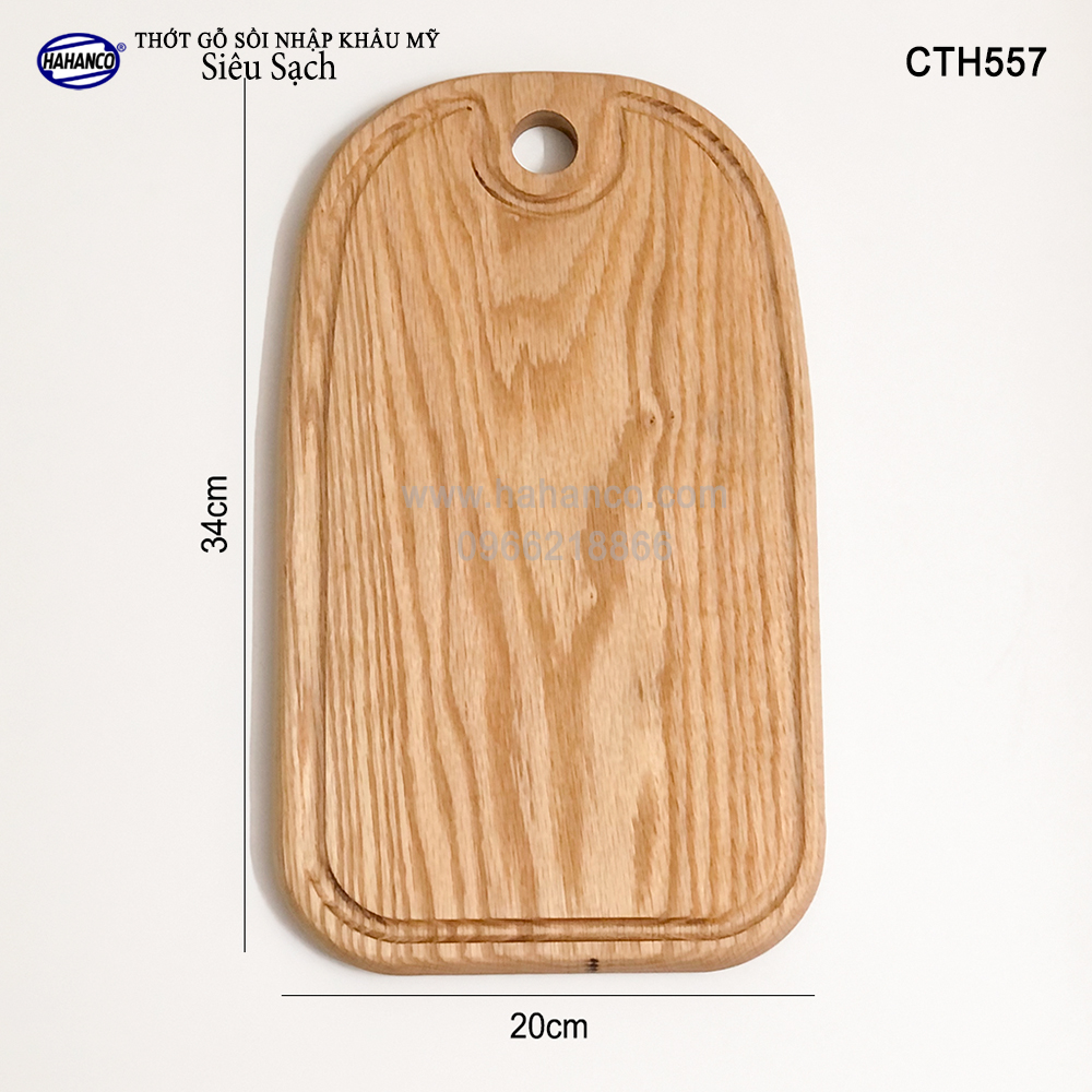 Thớt cỡ lớn gỗ Sồi Mỹ (OAK) có rãnh bao quanh tiện dụng (CTH557) hàng Xuất Khẩu Châu Âu - khay bánh mì/trái cây/ bít tết/ pizza/ phụ kiện chụp ảnh, bày món ăn trong nhà hàng - Sang trọng trên bàn ăn - HAHANCO