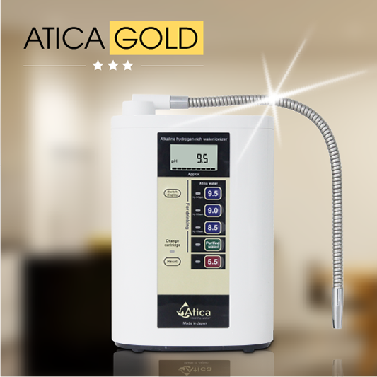 Máy lọc nước ion kiềm giàu hydro Atica Gold của Hitachi Maxell, công nghệ điện phân 2 lần, sản xuất tại Nhật Bản, hàng chính hãng