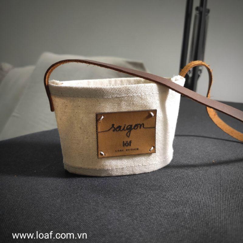Quai xách ly giữ nhiệt vải bố phối da Loaf Design