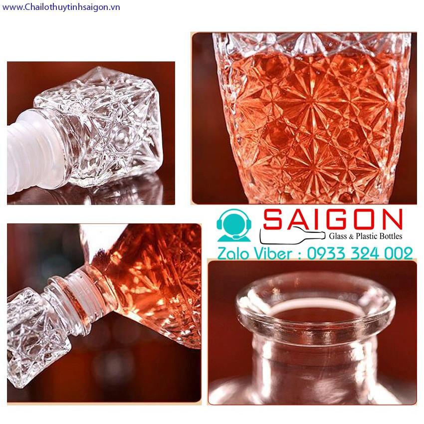 Bình Thuỷ Tinh Sang Trọng 500ml , 750ml | BCR8 , Tuỳ Chọn Dung Tích