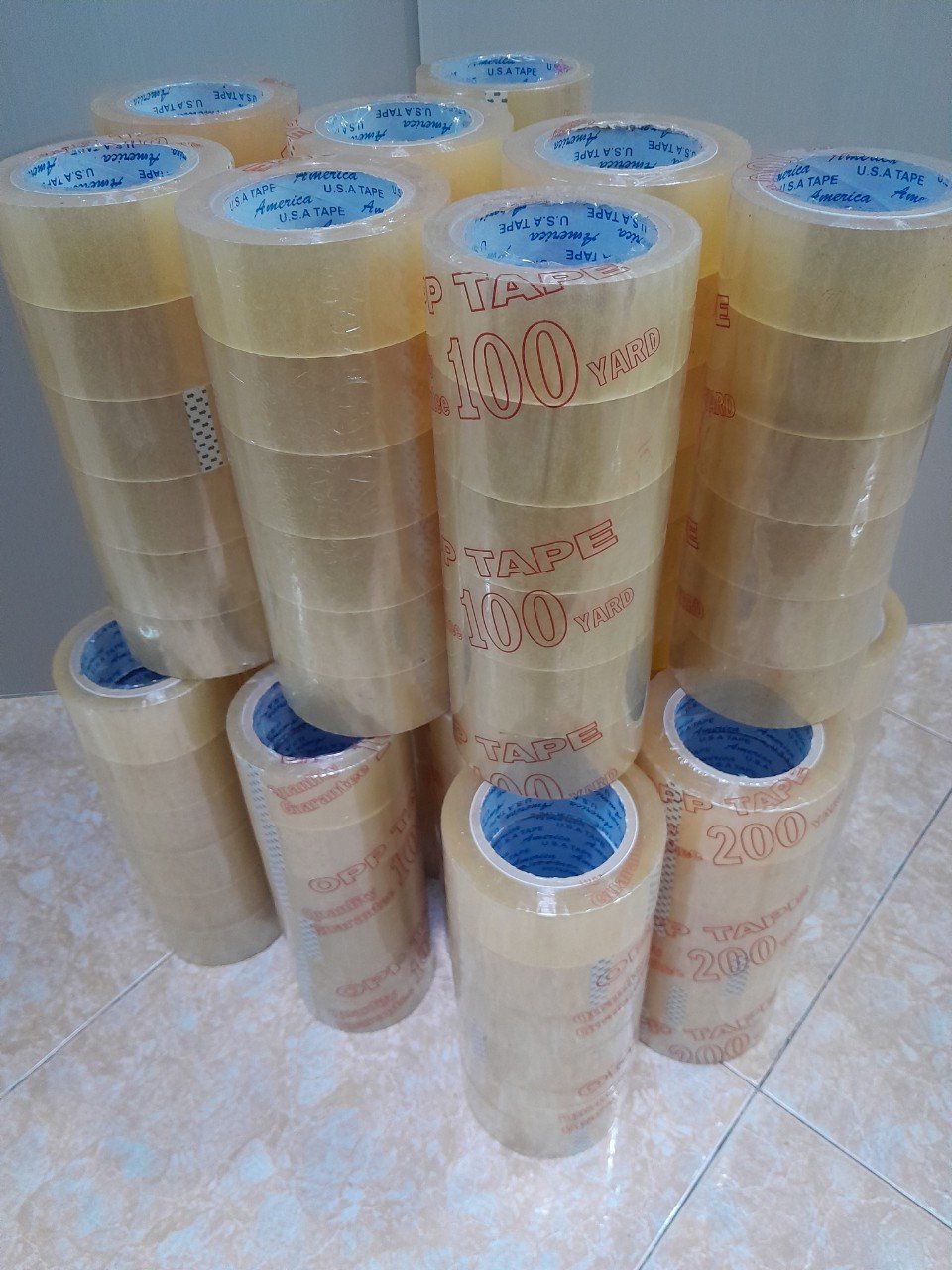 Băng keo trong 1Kg, 100 Yard, Lõi 5Li, keo dày, màng dai, đủ cân, đúng lõi, giá xưởng, hàng có sẵn giao ngay