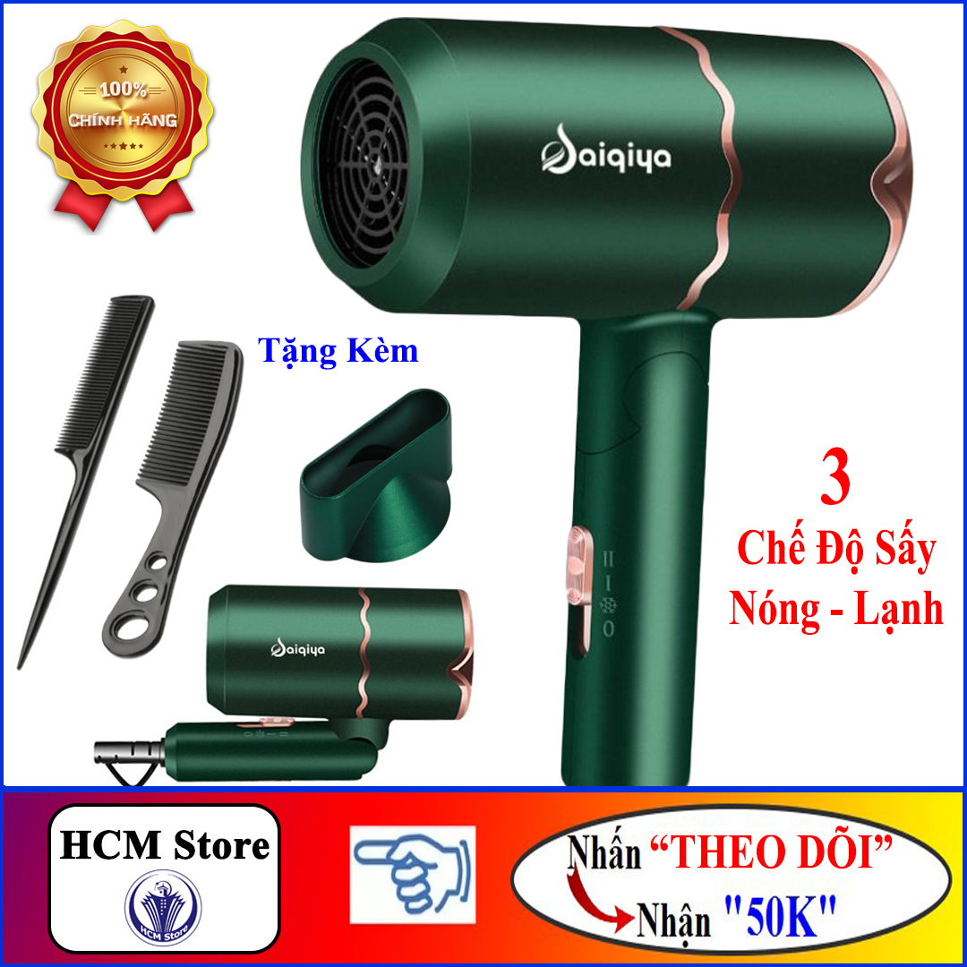 Máy Sấy Tóc Chính Hãng SAIQIYA Công Suất Cực Mạnh 2800W, Tích Hợp ION Âm Giúp Tóc Không Bị Tổn Thương, Máy Chạy Êm Và Ổn Định - Xanh