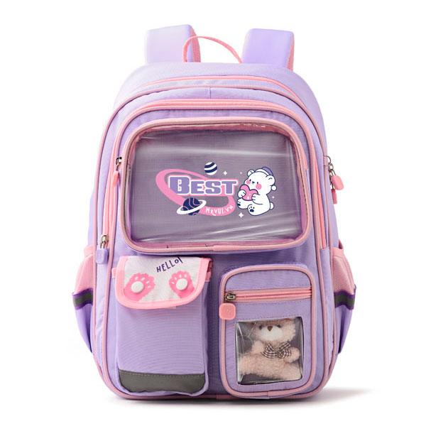 Ba Lô Học Sinh - Mr.Vui 1074 - Màu Tím + Hồng Nhạt