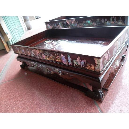 Khay trà khảm trai Gỗ cẩm, Hương - DAICAT - Kích thước 34 x 25 cm x cao 16 Cao cấp