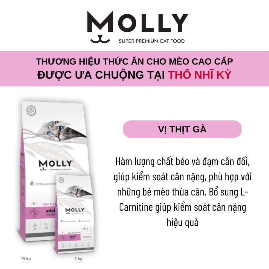 Thức ăn hạt cho mèo mọi lứa tuổi MOLLY SUPER PREMIUM CAT FOOD 2KG