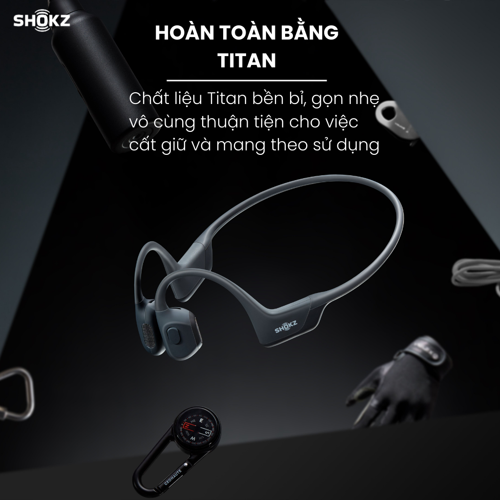 Tai nghe dẫn truyền xương Shokz OpenRun Pro mini S811 Màu Đen - Bảo Hành 2 năm - Hàng Chính Hãng