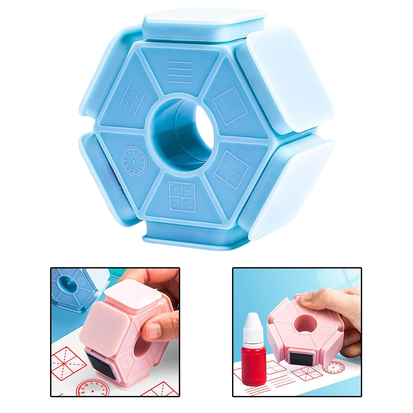 Homework Stamp English Seal Tianzi Grid Stamp for Primary School Student Blue