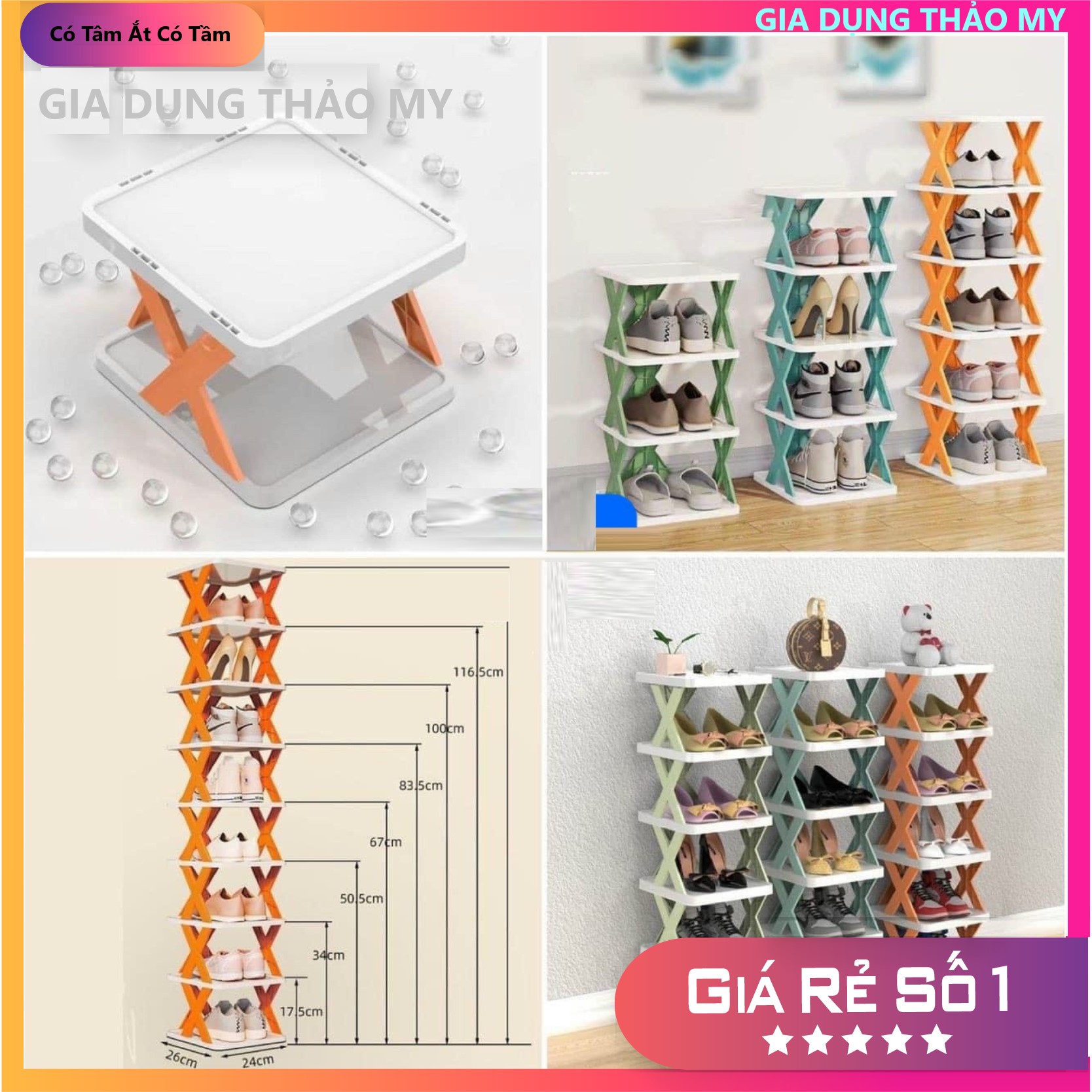 Kệ Nhựa Để Giày Dép 5 tầng Nhỏ Gọn Chiếm Diện Tích Nhỏ Dễ Lắp Đặt Decor Phòng Đẹp