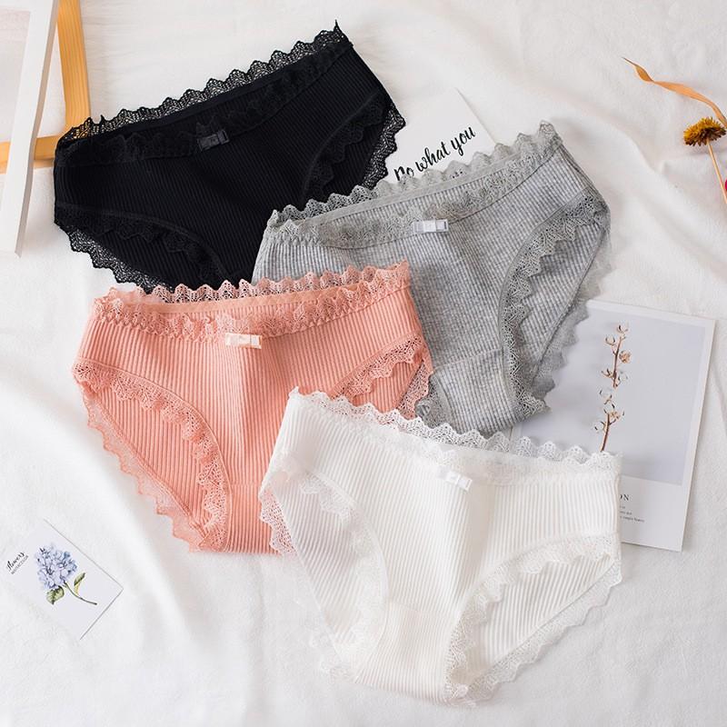 Quần Lót Cotton Cạp Ren Nâng Mông Xuất Nhật