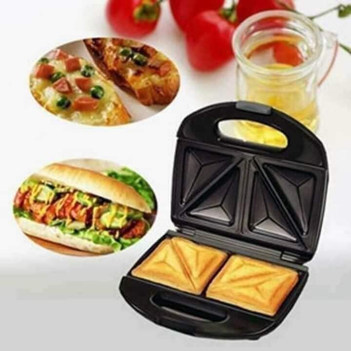 Máy Nướng Bánh Mì Sandwich 750W, Máy Làm Bánh Hotdog 220V KJ-102 Cao Cấp Chống Dính Siêu Bền